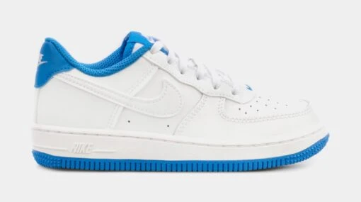 Nike Air Force 1 Essentials Preschool Lifestyle Shoes (White/Blue) -Nike 0631d5352ec71d3a756984379dae0fcd