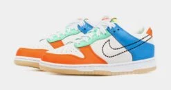 Nike Dunk Low 101 Grade School Lifestyle Shoes (White/Orange/Multi) -Nike 0652493b97592a138ec8ccb6dfa6d195