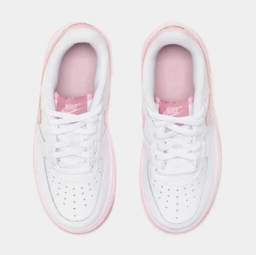 Nike Air Force 1 Preschool Basketball Shoes (White/Pink) -Nike 07106c0855ffd6b136c925bcc6b19478