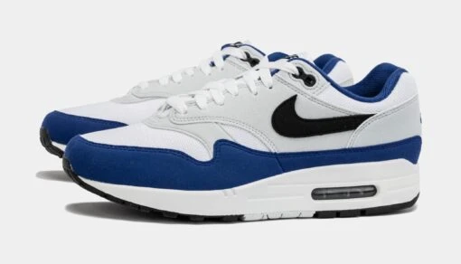 Nike Air Max 1 Deep Royal Blue Mens Running Shoes (White/Blue) -Nike 1096cf440053f396be6a9eeb1f5557a1