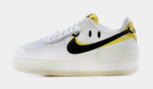 Nike Air Force 1 Shadow Smile Womens Lifestyle Shoes (White/Yellow) -Nike 10ca6726b7e18e5a91cc81cec9d937d1