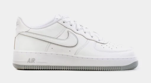 Nike Air Force 1 Grade School Lifestyle Shoes (White/Grey) -Nike 15254697a55cca65fef19f7ee6a93d4a