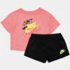 Nike Glow Time Boxy Tee And Shorts Set Preschool Set (Black/Pink) -Nike 15258b4d4ec79652c6c4b183a63ec933