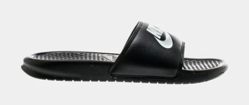 Nike Benassi Swoosh Mens Slide Sandal (Black) -Nike 19d82f0ae8a808eefff55034215fe5cd