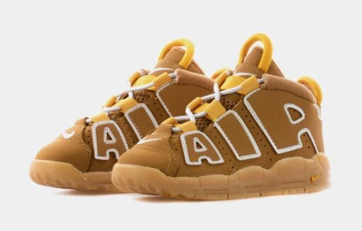 Nike Air More Uptempo Wheat Infant Toddler Basketball Shoes (Wheat/White/Pollen/Gum Light Brown) -Nike 1afa9fe515aa65c1509628ee92beba78