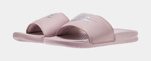 Nike Benassi Womens Slide Sandal (Pink/Silver) -Nike 207b505d944c23f0d0fc6e51e71e71d8