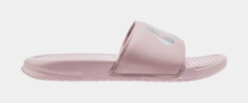 Nike Benassi Womens Slide Sandal (Pink/Silver) -Nike 22e1c14451390c5194b9865c0ecccf96