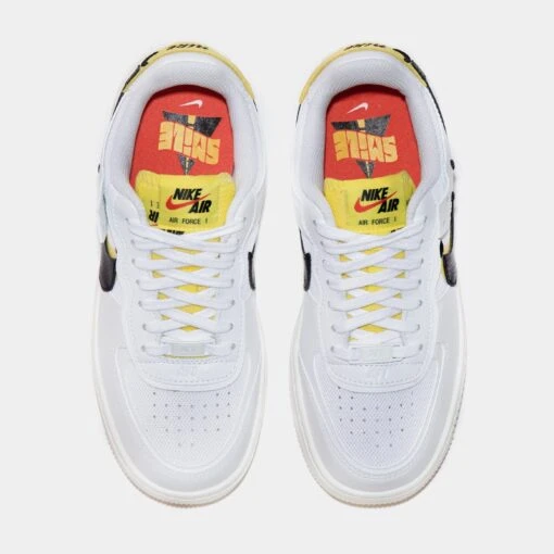 Nike Air Force 1 Shadow Smile Womens Lifestyle Shoes (White/Yellow) -Nike 3239cb52715097253a93c8776c780dc8