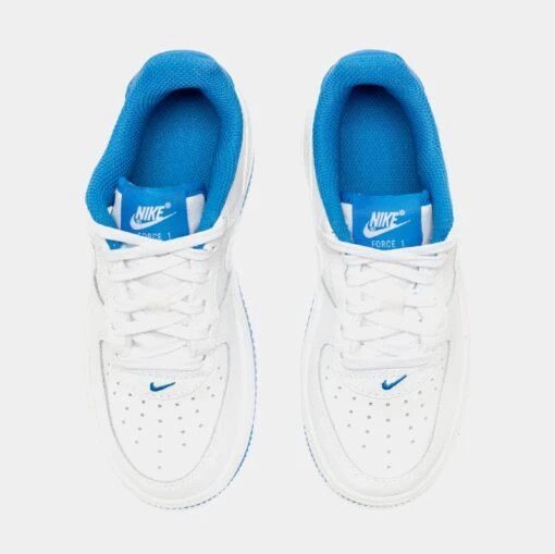 Nike Air Force 1 Essentials Preschool Lifestyle Shoes (White/Blue) -Nike 3477f878d037d17098c2e34f65ab24a0