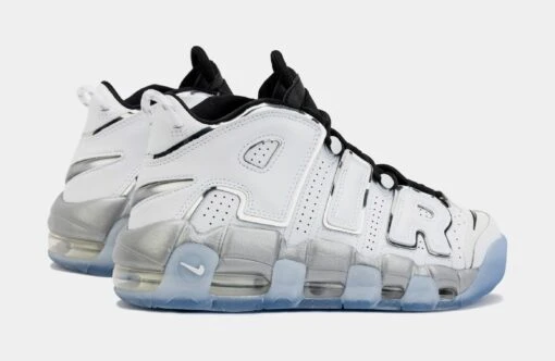 Nike Air More Uptempo White Metallic Womens Basketball Shoes (White/Grey) -Nike 36801a3c02ec6f683250c6ec173b6579