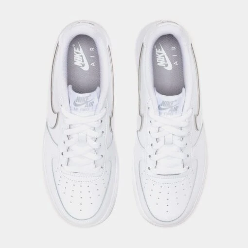 Nike Air Force 1 Grade School Lifestyle Shoes (White/Grey) -Nike 3bfc632868aab42a06aaf935328dd54d