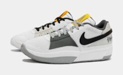 Nike Ja 1 Light Smoke Grey Grade School Basketball Shoes (White/Grey) -Nike 3e39d289e989e57a5f43ce78291387c5