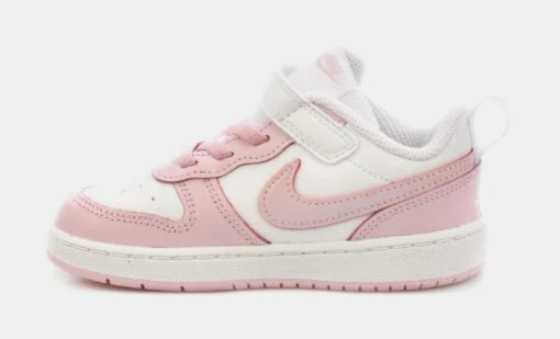 Nike Court Borough Low 2 Infant Toddler Lifestyle Shoes (White/Pink) -Nike 3e8bc55985aa8381a304d8ec47bde66b