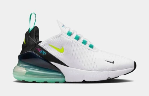 Nike Air Max 270 Grade School Running Shoes (White/Blue) -Nike 42afadc3e2ead2b3fd657e6545653087