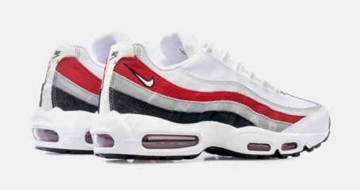 Nike Air Max 95 Essential Mens Running Shoes (White/Red) -Nike 481389e789b288ac1bd6492ead3adf9c