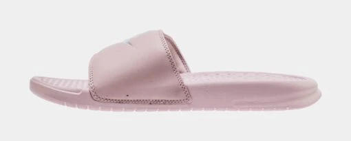 Nike Benassi Womens Slide Sandal (Pink/Silver) -Nike 49b680092cfe50f3bdc1060dc38f6bea