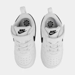 Nike Court Borough Low Recraft Infant Toddler Basketball Shoes (White/Black) -Nike 4d0dbe054837ade968f22f9c9192237e