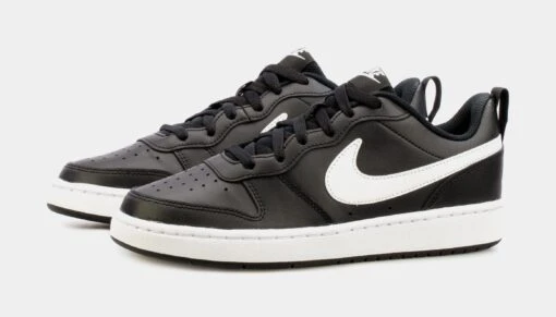 Nike Court Borough Low 2 Grade School Lifestyle Shoes (Black/White) -Nike 5648930139b203e0be4e1200f9611815