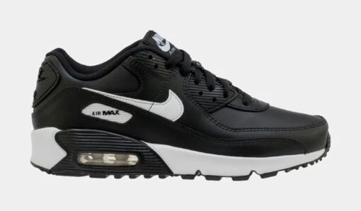 Nike Air Max 90 365 Leather Grade School Running Shoes (Black) -Nike 56f9b08726c10efadcd4c712be10df52 007c5a30 1ce4 483c a67b f4d66de40744