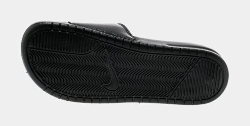 Nike Benassi Swoosh Mens Slide Sandal (Black) -Nike 60232c5cc3e797de6a2581a461fc0cde