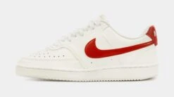 Nike Court Vision Low Womens Lifestyle Shoes (White/Red) -Nike 68b02519405f2099de8840725d426506