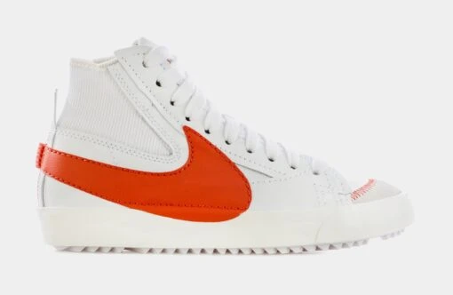 Nike Blazer Mid 77 Jumbo Swoosh Mens Lifestyle Shoes (White/Orange) -Nike 6dd66ae0a20beb8e99bec611c68ec688