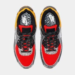 Nike Air Max 90 SE Womens Lifestyle Shoes (Black/Chile Red/Pollen Yellow) -Nike 70aa1c4987c165e164f2fb1a70d24e2e