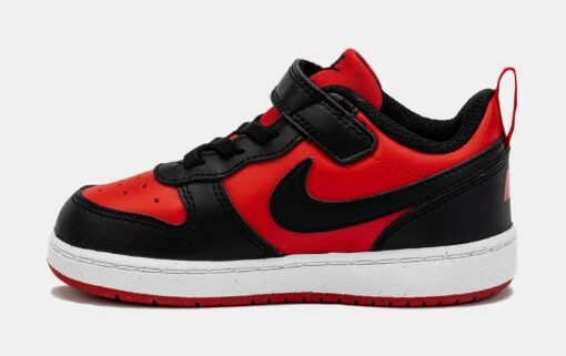 Nike Court Borough Low Recraft Infant Toddler Lifestyle Shoes (Black/Red) -Nike 711b6867d94efde3705baf3c9ab5ad9e