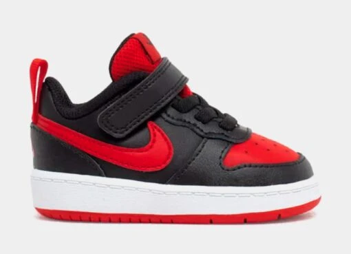 Nike Court Borough Low Grade School Lifestyle Shoes (Black/Red) -Nike 7157d2f88ea716fb0d0bd89825fed330