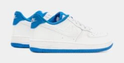 Nike Air Force 1 Essentials Preschool Lifestyle Shoes (White/Blue) -Nike 71e7fe7580b377186dba1e4897af007f