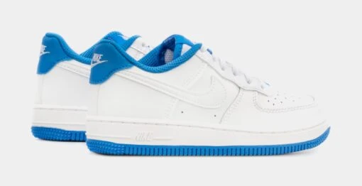 Nike Air Force 1 Essentials Preschool Lifestyle Shoes (White/Blue) -Nike 71e7fe7580b377186dba1e4897af007f