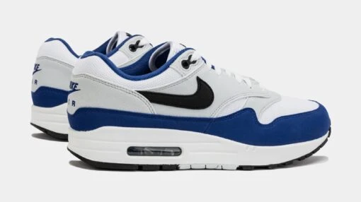 Nike Air Max 1 Deep Royal Blue Mens Running Shoes (White/Blue) -Nike 7c3f2f9e3f9cb8e4caab57caf003eb03