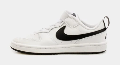 Nike Court Borough Low 2 Preschool Lifestyle Shoes (White/Black) -Nike 8722b259da5250d62821b23a874561a6