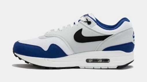 Nike Air Max 1 Deep Royal Blue Mens Running Shoes (White/Blue) -Nike 9c2433bc5e9083b0ccac77731ff69561