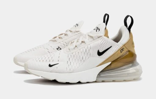 Nike Air Max 270 Womens Running Shoes (Beige/Gold) -Nike 9d98497d1d3f36b98eb760db072eea31