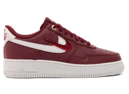 Nike Air Force 1 '07 Premium Jewel Multi Swoosh 'Team Red' -Nike ONENESS 0005 NIKE AIR FORCE 1 07 PRM MAROON WHITE DQ7664 600