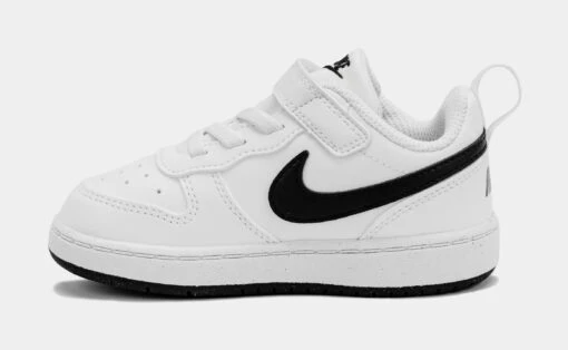 Nike Court Borough Low Recraft Infant Toddler Basketball Shoes (White/Black) -Nike a2ccfea601a5a62a277791a8fc3065ce