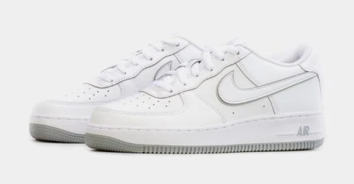 Nike Air Force 1 Grade School Lifestyle Shoes (White/Grey) -Nike a2ceebd8709aec601f8eccf4ac2d41f6