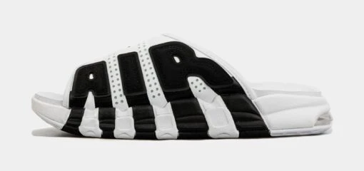 Nike Air More Uptempo Slide Mens Sandals (White/Black) -Nike a3259f879c75a2e943403fbd5d3337ed