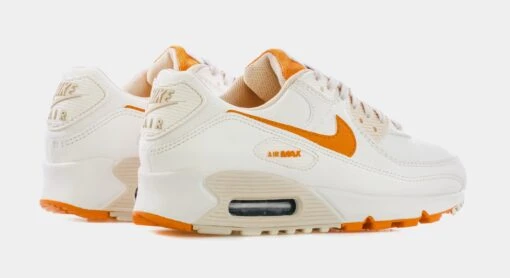 Nike Air Max 90 SE Womens Lifestyle Shoes (White/Yellow/Orange) -Nike a715cbd3104b1b8aa6f6fd106f836495