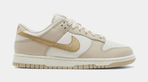 Nike Dunk Low Gold Swoosh Womens Lifestyle Shoes (Beige/Gold) Limit One Per Customer -Nike b3161b4665cc65a57c4cba8ede8f7ec5