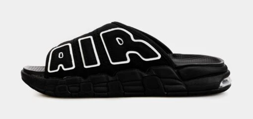 Nike Air More Uptempo Slide Mens Slides (Black) -Nike b78b68f205d57bf7b074d26b1a6aa9d2