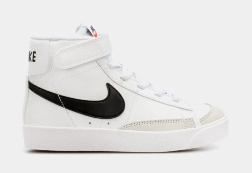 Nike Blazer Mid '77 Preschool Lifestyle Shoes (White/Black) -Nike b81d4636af9d30dd8516b370776529e4