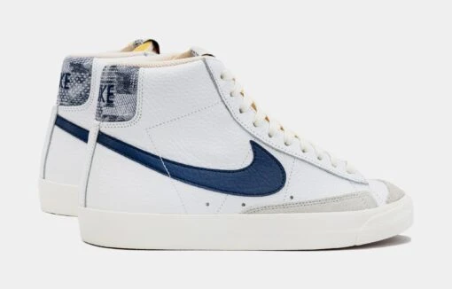 Nike Blazer Mid ’77 Washed Denim Mens Lifestyle Shoes (White/Blue) -Nike baa2ed8b408c64a34a1d7af195cadaf5