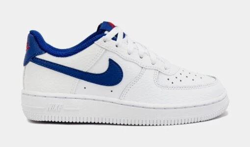 Nike Air Force 1 Low Preschool Lifestyle Shoes (White/Blue) -Nike bbed65b146730c2b920d687fe94da691