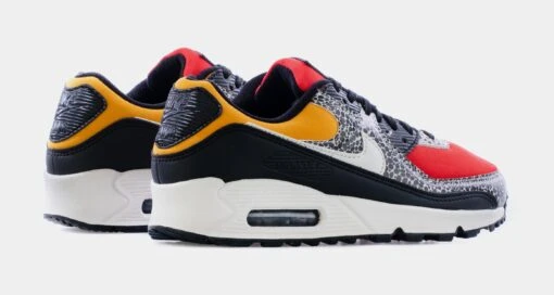 Nike Air Max 90 SE Womens Lifestyle Shoes (Black/Chile Red/Pollen Yellow) -Nike c17a07e9cf915b37357545755fe64f8b