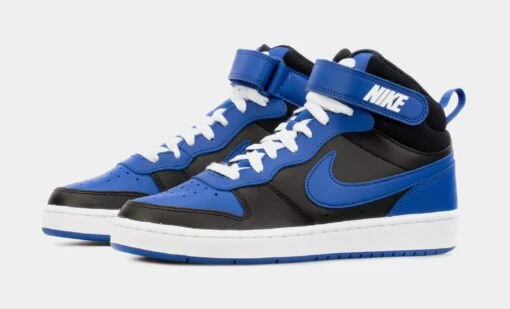 Nike Court Borough Mid 2 Grade School Lifestyle Shoes (Blue/Black) -Nike c65498db180d9c4e7effbae1ad87d501