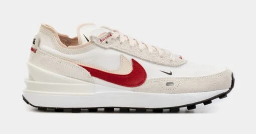 Nike Waffle One Double Swoosh Womens Running Shoes (White/Red) -Nike cc49745bf6bfd3be27f99ccc5d36e4fd