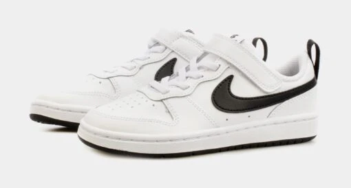 Nike Court Borough Low 2 Preschool Lifestyle Shoes (White/Black) -Nike d28fa170ab87c81aeaf6cb842cafffca