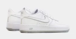 Nike Air Force 1 Grade School Lifestyle Shoes (White/Grey) -Nike d38ac6279648be7e3a15b56e445b6f28